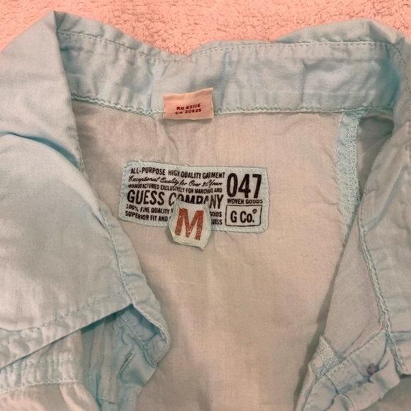 Turquoise Sleeveless Casual Summer Shirt - Picture 4 of 7